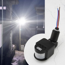 EMSea DC 12V Automatic PIR Infrared Motion Sensor Intelligent Switch Black 180 Degree Infrared Ray Human Body Inductor for LED Light