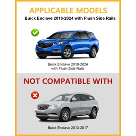 Tuyoung All Aluminum Roof Rack Cross Bars Compatible with Buick Enclave 2018-2024 (with Flush Side Rails), 260lbs Lockable Heavy Duty Roof Rails Crossbars Cargo Carrier Luggage Kayak Accessories