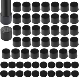HO2NLE 36Pcs 24mm Rubber End Caps PVC Chair Leg Caps Chair Floor Protector with 20Pcs 22mm x5 mm Black Felt Furniture Pads Round for Chair Desk Table Stool Legs