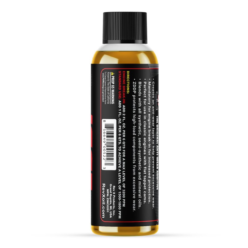 REV-X Zinc ZDDP Oil Additive - 2 fl. oz. (3