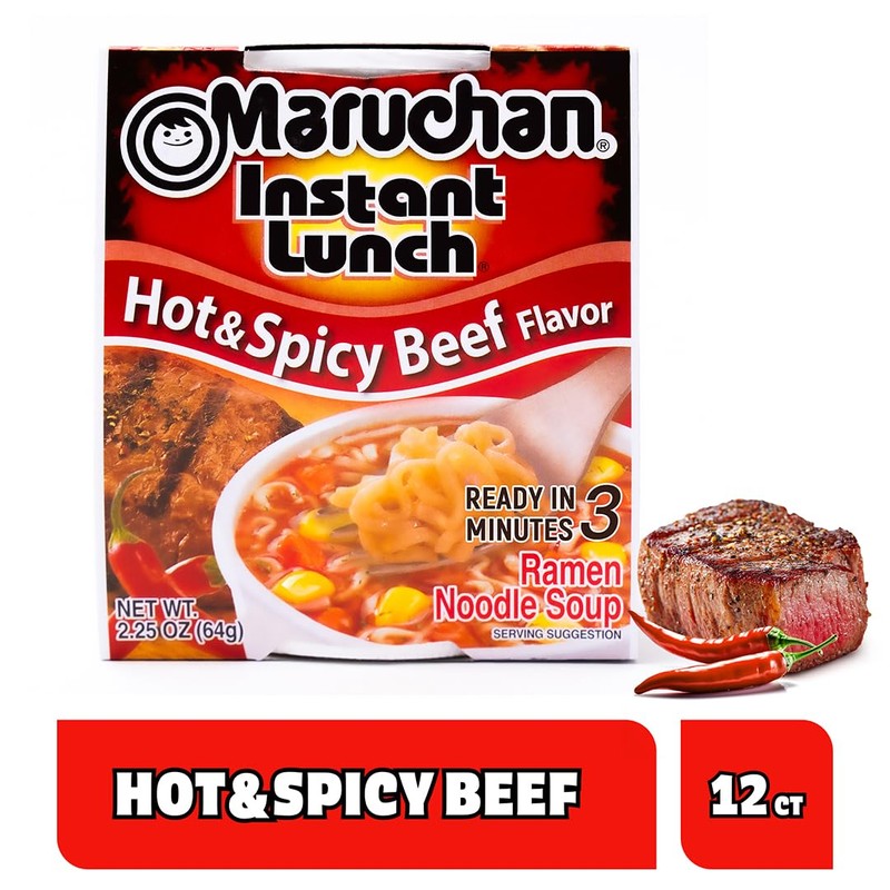 Maruchan Instant Lunch Ramen Noodles, Hot & Spicy Beef Flavor
