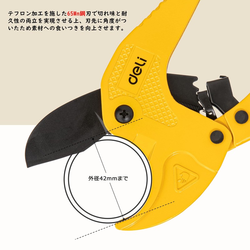 PVC Cutter, PVC Pipe Cutter, Ratcheting Type, One-Touch Pipe Cutter,