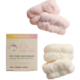 Mei Apothecary Spa Towel Wristbands for Drip-Free Face Washing, 2 Pairs
