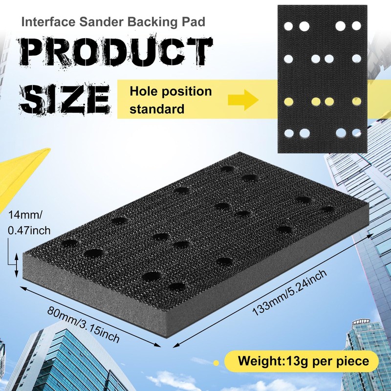 Dimsile 8 Pcs Soft Black Foam Sanding Pads Interface Sander