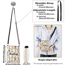 AKTAP Mushlings Gifts Cute Mushroom Crossbody Bag for Women Mushroom Shoulder Purse Bag Mushroom Lovers Gifts (CB, Mushlings CB-HT)