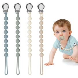 Clips para chupete para bebé y niña, soporte de silicona para chupetes MAM, regalo de cumpleaños para bebés recién nacidos (paquete de 4)