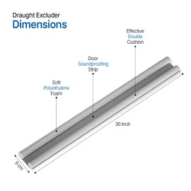 Draft Excluder for Door Bottom with Double Seal - Door Draught Excluder Noise Gap Door Stop Seal - 36 Inch (Pack of 1)