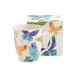 Burton & Burton, Watercolor Butterflies Porcelain Mug
