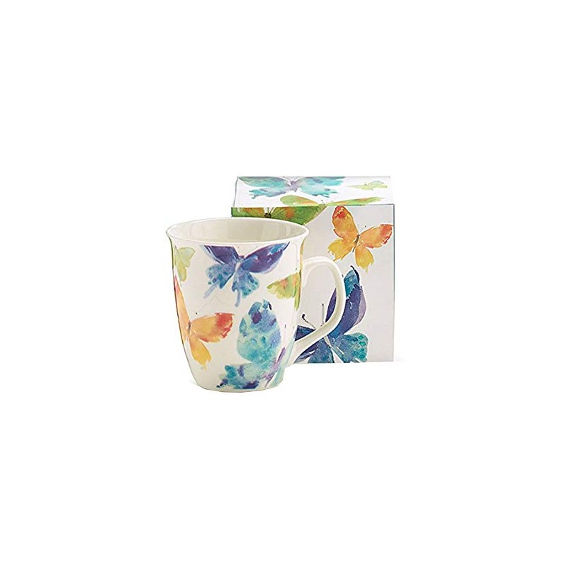 Burton & Burton, Watercolor Butterflies Porcelain Mug