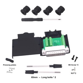 YARCHONN DB25 Male Solderless Connector Breakout Board RS232 D-SUB 25 Pin Serial Adapter Terminal Block with Case (Male)