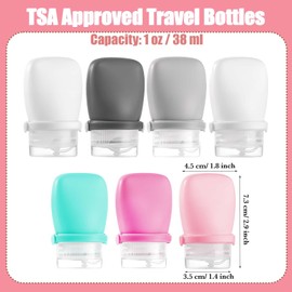 WXOIEOD 1 oz Silicone Travel Bottles, Leakproof Squeeze Bottle Mini Travel Size Container for Toiletries Lotion Shampoo and Conditioner Liquid Salad Dressing to go Condiment, TSA Approved, 4 Pack