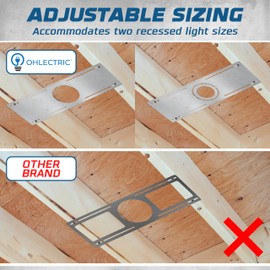 OHLECTRIC 6 Pack New Construction Mounting Plate for 4 & 6 Inch LED Downlight Easy Cutout Slim Steel Rough in Bracket Made of Galvanized Steel Recessed LED Light Plate