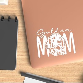 Golden Mom Golden Retriever Mom Sticker for Car or Truck Window Laptop Water Bottle - 5" Waterproof Decal