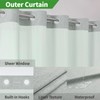 eachope Extra Long No Hooks Needed Linen Textured Shower Curtain