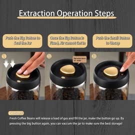 LOEZ Coffee Bean Storage Container Airtight, Lid Sealed with Press-Down Vacuum, Borosilicate Glass Coffee Canister, Food Storage, Coffee Barfor Ground Coffee, Tea, Beans, Spices (Transparent 40.6oz)