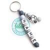 Car Keyring with Name Engraving Gift Pendant Name Chain, black,