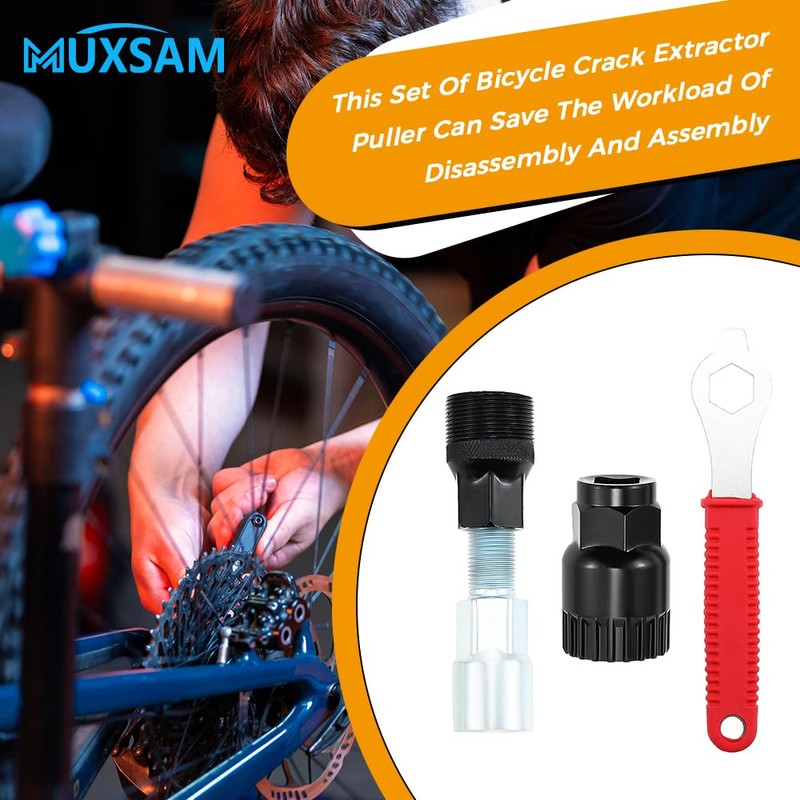 Black Bicycle Crank Extractor Puller,Bottom Bracket Remover Crank Arm Remover