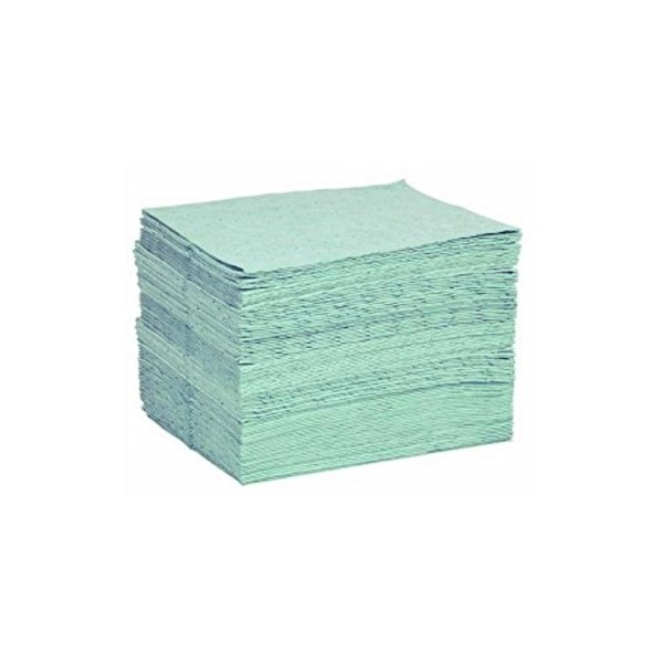 Absorbent Pad, Absorbs 26.3 gal. Universal, PK 100, Green