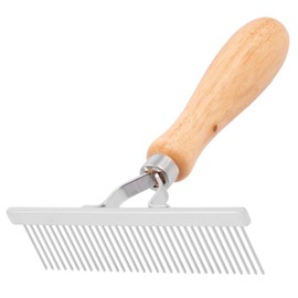 GROOM PROFESSIONAL Wooden Perth Pin Undercoat Rake for Dogs - Dog Grooming Rake for Deshedding - Perfect for Brushing Out Long/Double Coated Breeds - Longer Teeth for Effective Grooming