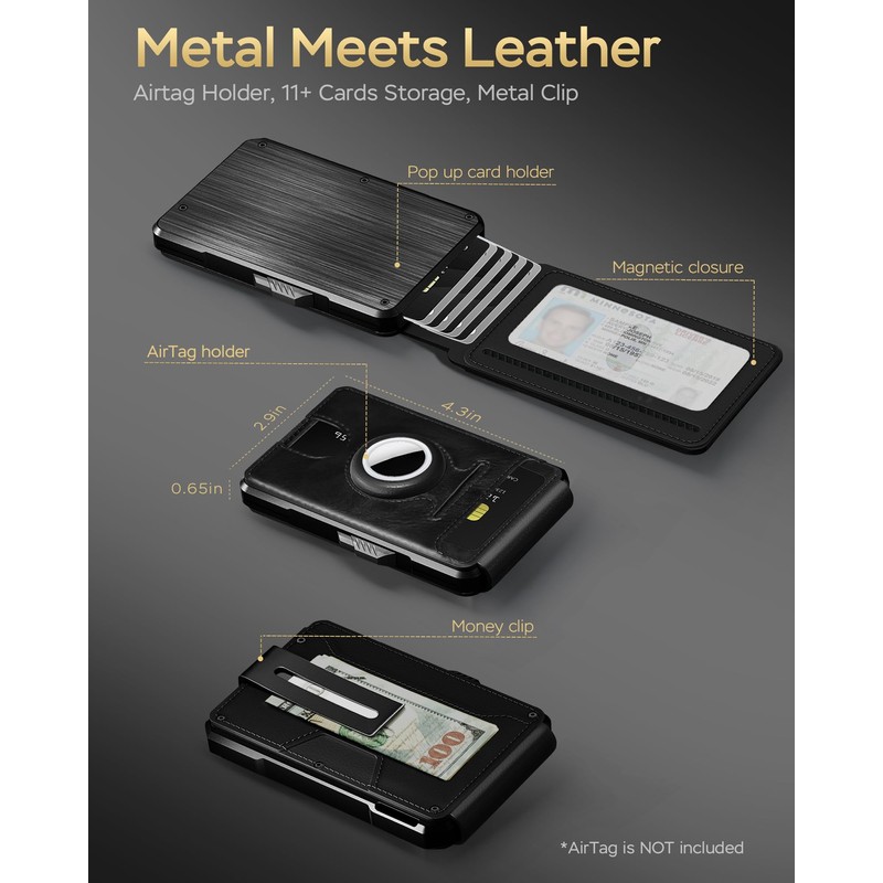 Vast Scenery Mens Wallet with AirTag Holder RFID Blocking Pop