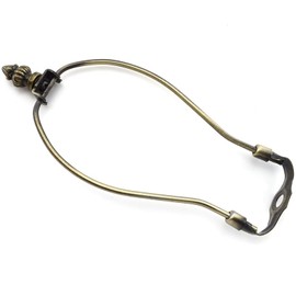 OZXNO 7 Inch Lamp Shade Harp Holder, Horn Frame Lamp Shade Bracket with Light Base and Ball Lamp Finial for Table and Floor Lamps Lighting Accessories (Retro Bronze)