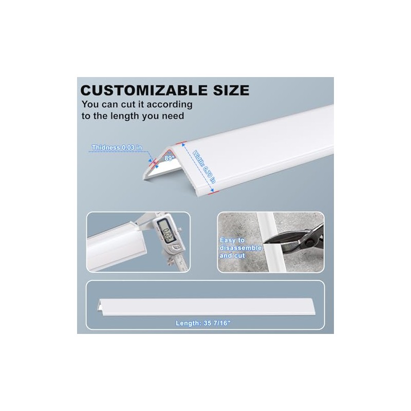 Protector de Esquina de Pared Blanco, 4 Piezas, Longitud 35.4