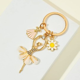 Ballerina Ballet Gifts Keychain for Women Girls Ballerina Birthday Christmas Gifts Inspirational Ballet Dancer Key Chain Gifts for Teen Girls Ballet Recital Gift Favors