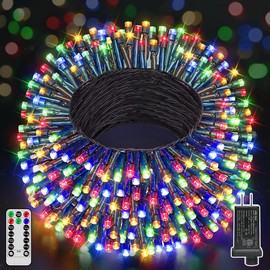 Ccinny 98 FT 300 LED Christmas Tree Lights, Christmas Lights Indoor Plug in, 8 Modes Twinkle String Lights for Bedroom Wedding Party Ceiling Xmas Home Decorations (Multicolored)
