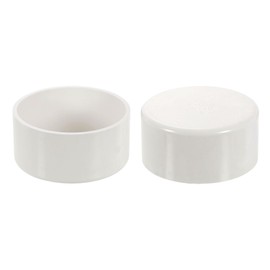 sourcing map 2Pcs PVC Pipe End Cap Fitting, 4.3" Furniture Grade Pipe End Cap Plug Adapter Pipe Plug Socket Fittings for Sewer Drain Pipe Connections, Garden DIY, White