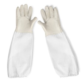 Flexzion Beekeeping Gloves Canvas Protective Bee Keeping Supplies Equipment with Vented Long Sleeves for the Beekeeper 1 Pair