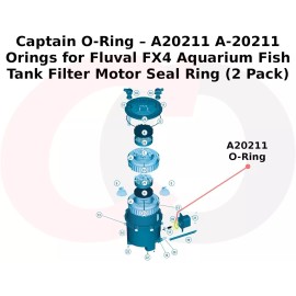 Captain O-Ring Fluval A20211 A-20211 O-Ring FX4 Aquarium Fish Tank Filter Motor Seal (2 Pack)