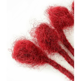 ADIASAI 0.6cm Width #Burgundy 8 Inch 30 Strands 100% Human Hair Loc Extensions Full Handmade Dreadlock Extensions for Men Women Kids Can Be Dyed and Bleached with Needle and Comb