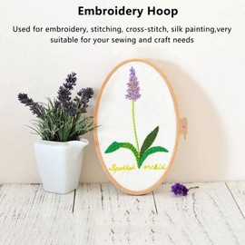 Oval Embroidery Hoop, Wooden Ellipse Cross‑Stitch Hoop Ring Oval Frame Retro DIY Accessory Tools 11.6x7.9in