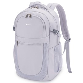 ECOHUB Travel Backpack for Women, 17.3 inch Suspended Laptop Backpack, Fashion Water-Resistant College Computer Bookbag, 28L Personal Item Bag with 12 Pockets for Causal, Work, Grey