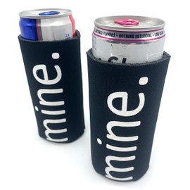 Slim Can Cooler Insulated - 2 Pack - Compatible with White Claw Michelob Ultra Truly - Mine - Black