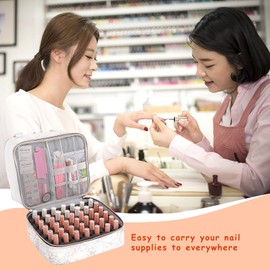 KGMCARE Organizador de esmalte de uñas de doble capa y almacenamiento, Blanco