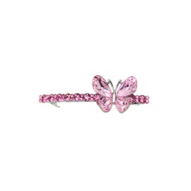 Faship Gorgeous Pink Rhinestone Crystal Butterfly Hair Barrette Clip