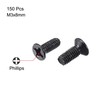 sourcing map M3 x 8mm Phillips Screw Fastener Black for