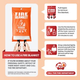 BXHYNOI Fire Blanket for Kitchen and Home, 40"x 40", 4 Pack