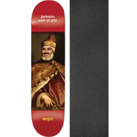 Enjoi Skateboards Jackson Pilz Renaissance Skateboard Deck Impact Light - 8.75" x 31.9" with Jessup Grip Tape Black Griptape - Bundle of 2 Items