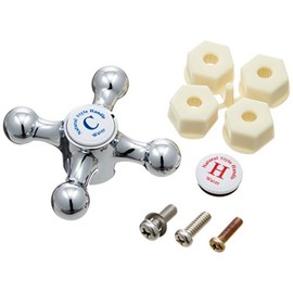 SANEI PR211F Cross Handle Fashionable Handle with 4 Adapters Zinc Die Cast