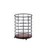 Eden & Willow Rustic Metal Cutlery Holder Basket with Wooden