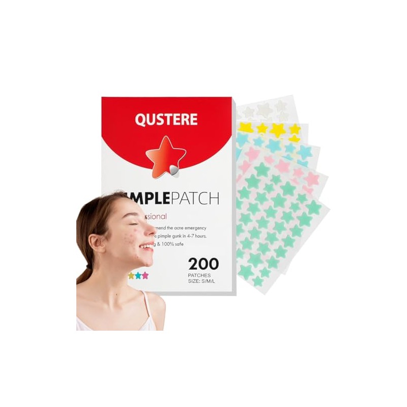 200 SimplePatch Parches Estrella Star Anti Acne Elimina Espinillas, Granos,