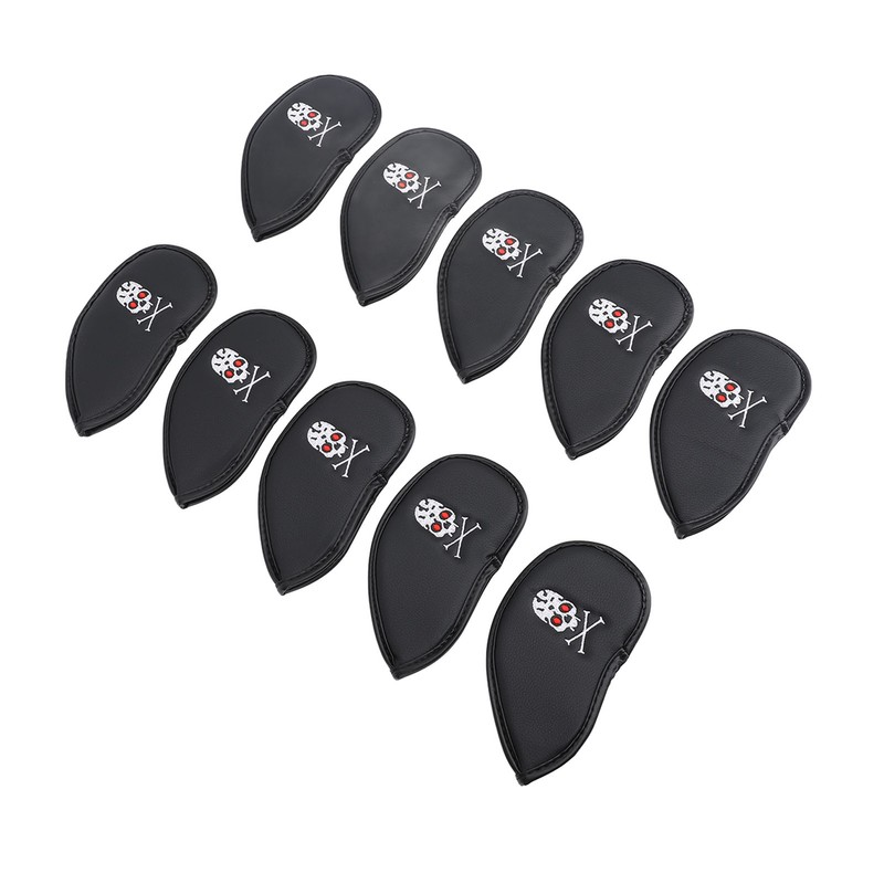 10PCS Golf Club Head Cover PU Leather Protective Abrasion Resistant
