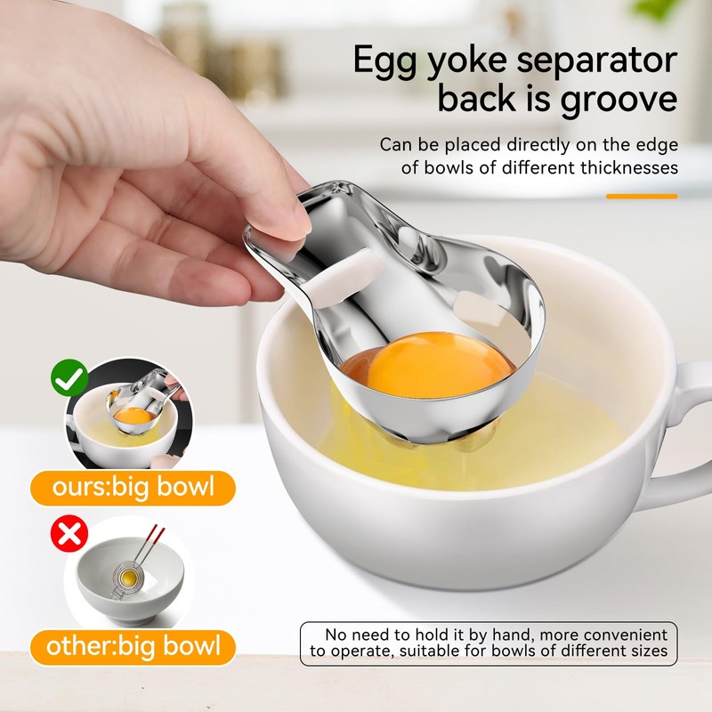 Sretanj Egg Yolk Separator，Egg Separator for Raw Eggs,Food Grade Stainless
