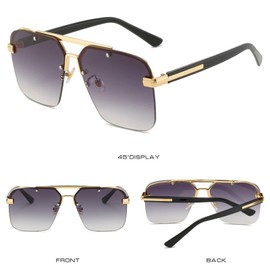 Dollger Sunglasses Men's Retro Sports Glasses: Women's Black UV 400 Glasses Large Flat Top Classic Square for Driving Fishing Travel, gray