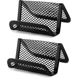 Taicols Business Card Holder 2 Pack Metal Mesh Business Card Holder Office Table Holder Metal Mesh Name Film Holder Display Office Table Business Card Holder Business Table