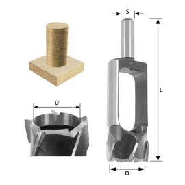 ENT Plug Cutter CS Shank (C) 13 mm, Diameter (D) 12 mm, Z4, L 140 mm