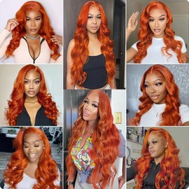 Leruikair Human Hair Bundles 16 18 20 Inch Straight Bundles Human Hair Ginger Orange 350 Unprocessed Brazilian Soft Quick Weave Hair for Black Women