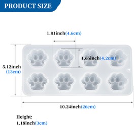 Angel Wings Cat Paws Shape Silicone Mold 8-Cavities Cute Pet Dog Cat Footprint Candle, Soap, Epoxy Resin Casting Silicone Mold